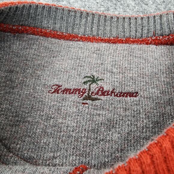 Tommy Bahama Sweater Mens XL Red Gray Reversible Long Sleeve Island Zone Flip - Picture 2 of 16
